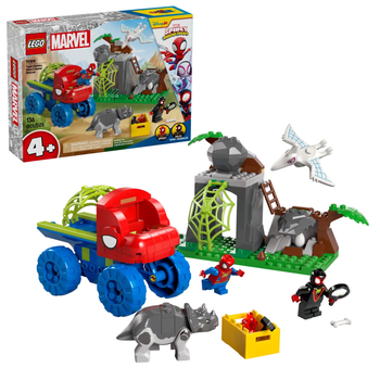 Zestaw klocków LEGO Marvel Spidey Misja ratunkowa zespołu Spidey’ego w dinoterenówce 136 elementy (11199)