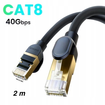 Патч корд сетевой кабель LAN RJ45 Baseus High Speed CAT8 40 Gigabit Ethernet Round Cable (2m, 40Gbps, САТ 8)