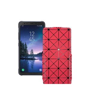 Чохол-флип з екошкіри для телефону Samsung Galaxy S8 Active (S892) Червоний ромб