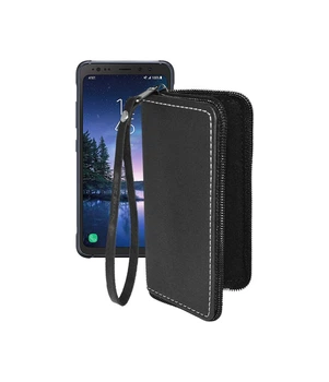 Чохол-гаманець з екошкіри для телефону Samsung Galaxy S8 Active (S892) Чорний глянець