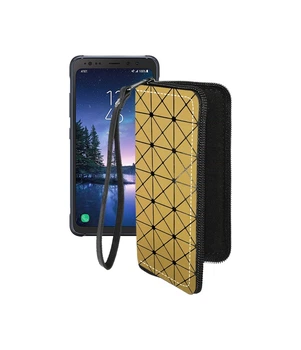 Чохол-гаманець з екошкіри для телефону Samsung Galaxy S8 Active (S892) Золотий ромб