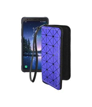 Чохол-гаманець з екошкіри для телефону Samsung Galaxy S8 Active (S892) Синій ромб