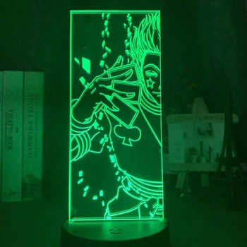 Светильник с 3D эффектом led лампа Хисока из аниме Hunter x Hunter ночник с пультом хантер х хантер (100186.7)