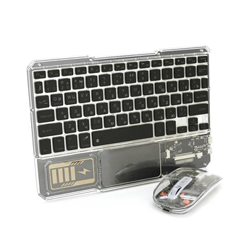 Комплект беспроводной YT-KB333 (KB+Mouse), (Eng / Pyc), 2.4G, 78 клавиш, Black/Transparent, Box