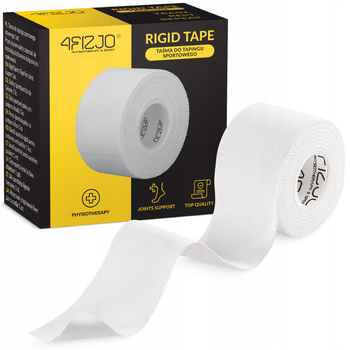 Стрічка кінезіологічна (кінезіотейп) 4FIZJO Rigid Tape 5 см x 10 м жорстка White (P-5905973400824)