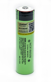 Аккумулятор 18650 литиевый Liitokala NCR18650B (Lii-34B-JT), 3400mAh, 6.8A, 4.2/3.6/2.5V, Button Top
