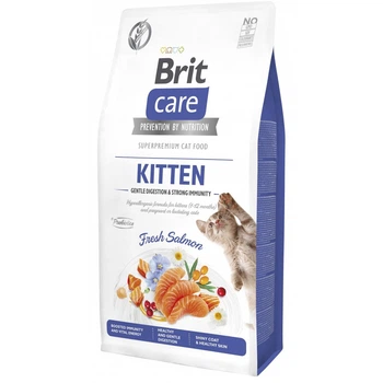 Корм сухой Brit Care Cat Grain Free Kitten Gentle Digestion Strong Immunity для котят для крепкого иммунитета с лососем 7 кг