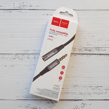 AUX подовжувач Hoco UPA20 3.5 audio extension cable (тато-мама) 2м Чорний