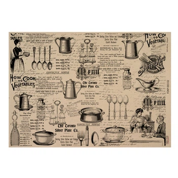 Аркуш крафт паперу з малюнком Фабрика Декору Vintage women's world #02, 42x29,7 см, артикул FDKP-003-02