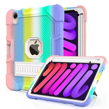 Бронированный чехол Armor with stand для iPad Mini 2021 (iPad Mini 6 2021) с силиконовой накладкой разноцветный
