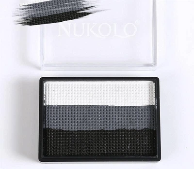 Краска для лица и тела Nukolo 3 цвета чёрная + белая + серрая 30 г N1