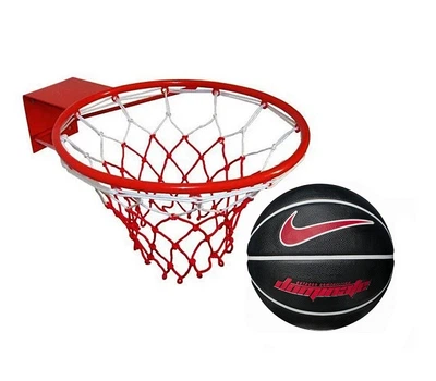 Баскетбольное кольцо SportReal №6 40 cм с мячем Nike Dominate Black №6