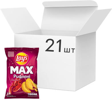 Упаковка чипсів Lay`s MAX Ridged Лобстер 95 г х 21 шт (1.995 кг ...