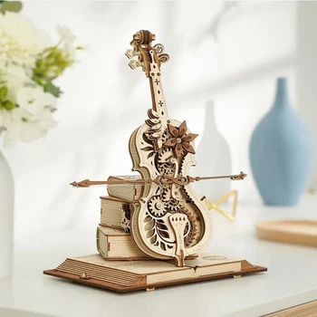 Конструктор Robotime 3D деревянный пазл модель Магическая Виолончель Magic Cello AMK63