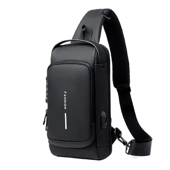 Сумка чоловіча XIO Fashion із USB зарядкою та кодовим замком 32х6х16 см Чорна