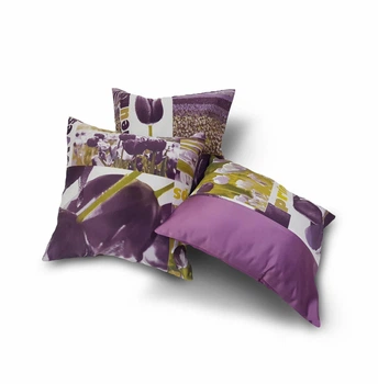 Комплект декоративних подушок Firanka Flowers Abstract 37х37см 2шт 37х30см 1шт фіолетивий (п_0665)