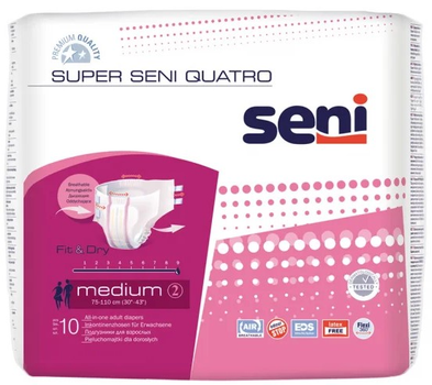 Підгузки для дорослих Seni Super Quatro Medium 10 шт (5900516692858)