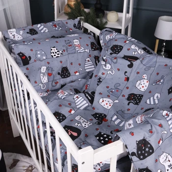 Комплект постельного белья в кроватку детский Mirson 110x140 см Kids Time 17-0671 With Love Cats Бязь (2200010178968)