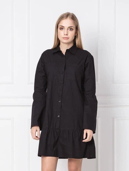 Сукня-сорочка коротка осіння жіноча NA-KD 1100-000884-0002 34 Чорна (7325941174478)
