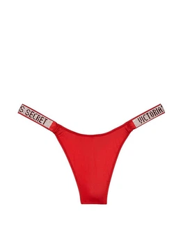 Трусики Victoria's Secret стринги со стразами красные XS