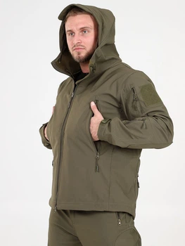 Мужская тактическая куртка Eagle Soft Shell JA-23 на флисе M Green Olive (JDT-0845330)