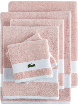 Набор 6 хлопковых полотенец Lacoste Heritage Towels 138х76 см + 76х40 см + 33х33 см Розовый (1159820547)