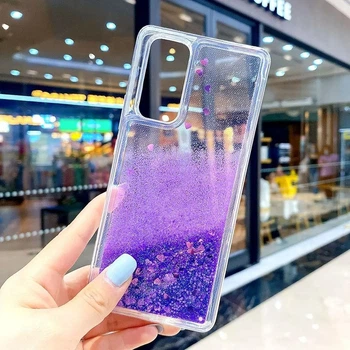 Чехол Glitter для Xiaomi Redmi Note 11 4G бампер жидкий блеск аквариум фиолетовый
