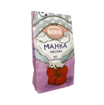 Манка рисова без глютену, Bebig,, 450 г
