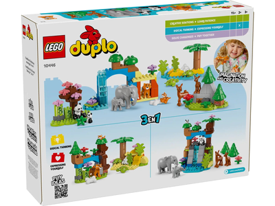 Zestaw klocków LEGO DUPLO Rodziny dzikich zwierząt 3 w 1 92 elementy (10446)