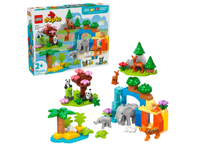 Zestaw klocków LEGO DUPLO Rodziny dzikich zwierząt 3 w 1 92 elementy (10446)