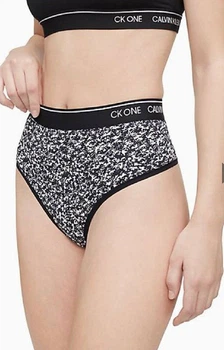 Трусики стрінги Calvin klein ck one з високою посадкою чорно-білі S