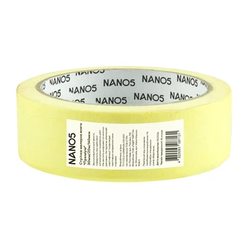 Лента клейкая малярная NANO5 "Премиум" желтая 30 мм/20 м/140 мкм (N50006)