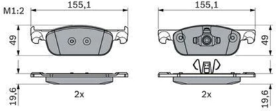 Дискові гальмівні колодки Bosch (0 986 424 021)