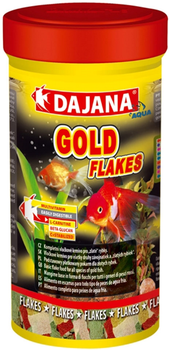 Корм в хлопьях для золотых рыбок и декоративных карасей Dajana Gold Flakes