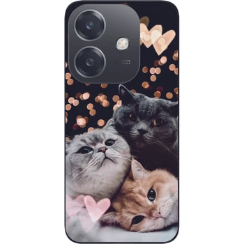 Силиконовый чехол бампер SMTT для OPPO A3x 4G с картинкой Три кота