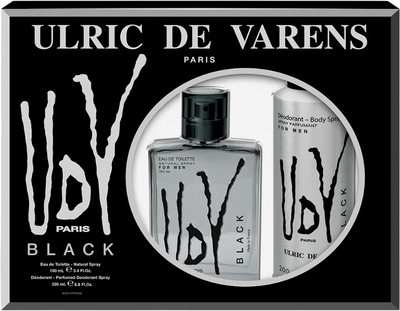 Zestaw męski Ulric De Varens UDV Black Woda toaletowa 100 ml + Dezodorant 200 ml (3326240045449)