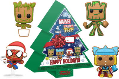 Фігурки Funko Pocket Pop Marvel - Christmas Tree Holiday Box 4-pack (0889698655415)