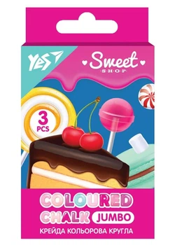 Мел цветоветной JUMBO 3 шт Sweet Cream круглый