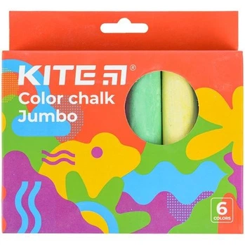 Мел цветоветной JUMBO 6 шт Kite Fantasy, круглый