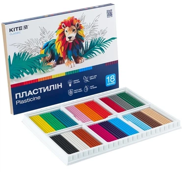 Пластилин Kite Classic 18 цветов 360г