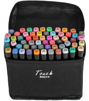 Набор двусторонних скетч маркеров Sketch Marker Touch 60 цветов в сумочке