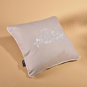 Подушка декоративная IDEIA 45х45 - Royal с вышивкой светло-серая