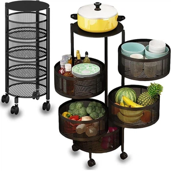 Етажерка на колесах "Sphere" 5 ярусів 33*89см Home R93517-BK