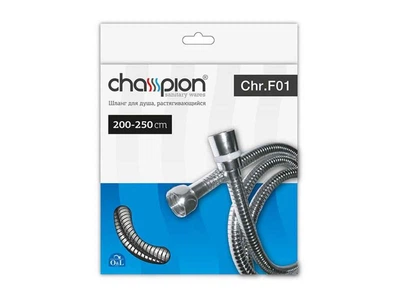 Шланг для душу CHAMPION 200см нержавіюча сталь хром Chr.F01 розтяжний