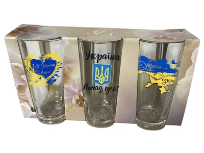 Набір стаканів FARGLASS 200мл 6шт високі Патріотична