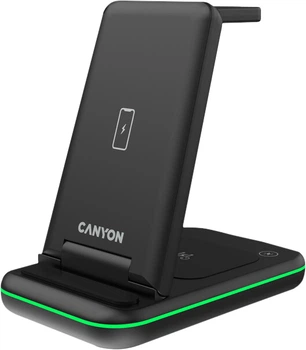 Зарядний пристрій Canyon WS- 304 Foldable 3in1 Wireless charger (CNS-WCS304B) 269286