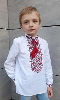 Дитяча вишиванка для хлопчика vishivano4ka 7016-2 122-128 біла