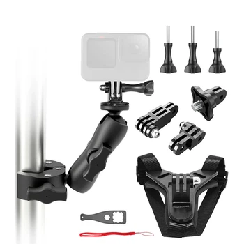 Кріплення на мотоцикл для екшн камери шолом труба Puluz g prof HQS-NEW-KIT-M04