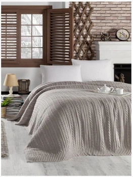Покрывало вязаное Betires Home 220х240 MILENIA KOYU BEIGE