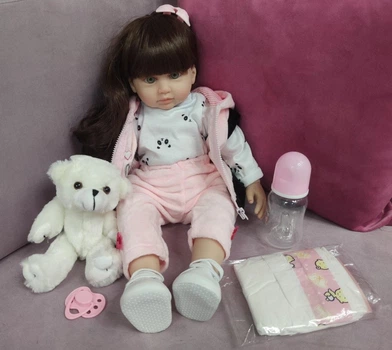 Кукла Yi Wu Jiayu Reborn Dolls Pink большая мягкотелая 47см c аксессуарами